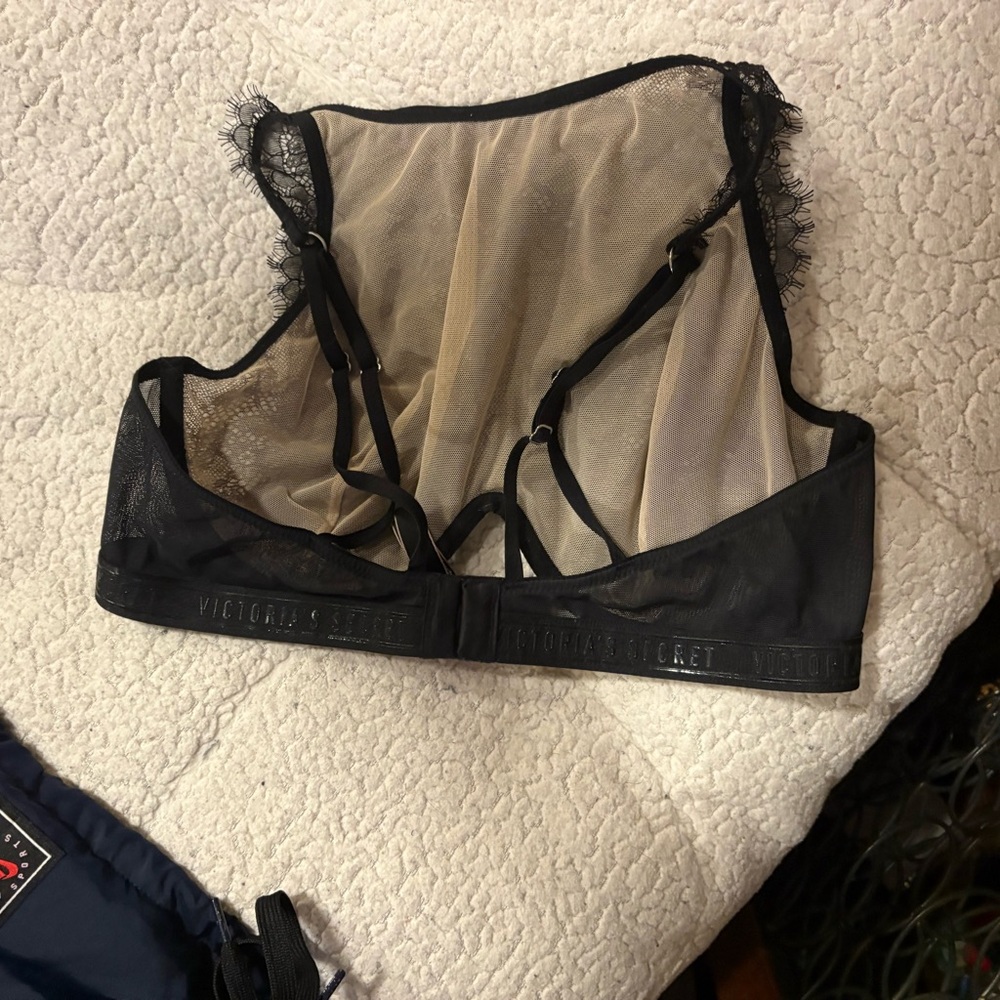 Victoria's Secret Black and Nude Sheer Bralette